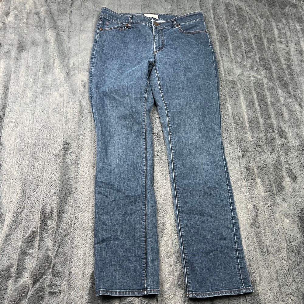 Ann Taylor Loft Curvy Straight Jeans Size 29/8 Medium Wash Blue Denim 12248